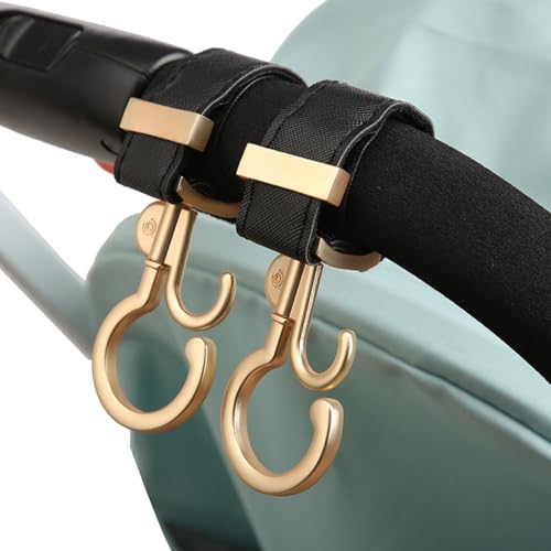 NIOIPXA Ganchos de carrinho de bebê para bolsas, pacote com 2 ganchos portáteis para carrinho, acess