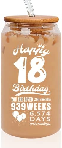 18th Birthday Decorations for Girls Boys - 2005 18th Birthday Gifts for Girls - Gifts for 18 Year Old Girl - Birthday Gifts for Girls Boys Daughter Son Sister - 16 Oz Coffee Can Drinking Glass Cup