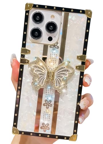 Coque iPhone 15 Plus antichoc flexible à béquille intégrée et motif chic