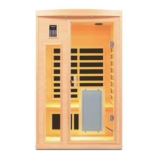 SALUSHEAT Ultra Low EMF 2 Person Infrared Sauna, Far Infrared Saunas for Home, Canadian Hemlock Wood Sauna Indoor Sauna with Chromotherapy Light, Bluetooth Speaker, Door Heating Plate