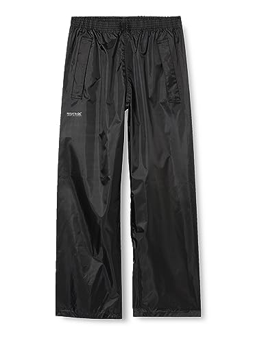 Regatta Kids Stormbreak Waterproof Overtrousers Lightweight Breathable Rain Protection Black