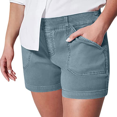 QWUVEDS-Damen-Shorts-Stretch-Twill-Normale-Passform-Wandershorts-mit-Taschen-Sommer-Casual-Athletic-Shorts-Chino-Shorts-Sporthose-Damen-Schwarz-Hosenrock-Hosen-Damen-Kurze-Hosen-Damen-Sommer