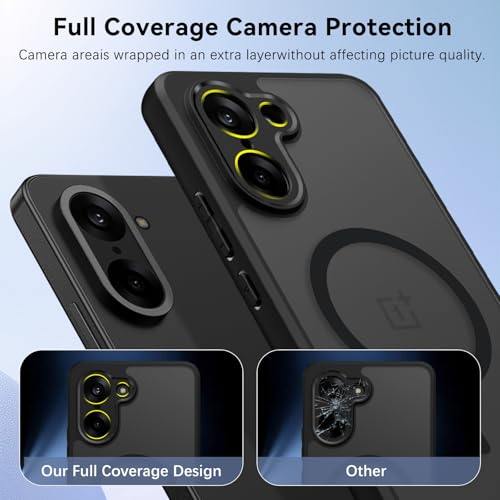 Image of BENTOBEN Hybrid Translucent Matte Back Cover Case for OnePlus Nord CE 5 5G, Full Body Camera Protection, Wireless Charging Compatible, Armor Shockproof Bumper Case for OnePlus Nord CE 5 5G, Black