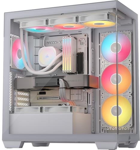 Image of CORSAIR 3500X RS ARGB Panoramic Mid-Tower PC Case - 3X Pre-Installed Fans, High Airflow, Spacious Interior, GPU Anti-Sag, Reverse Connection Motherboard Compatible - White