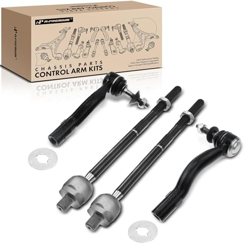 A-Premium Set of 4, Front Inner & Outer Tie Rod End Kit, Compatible with Ford & Lincoln & Mercury - 2003-2011 - Crown Victoria, Town Car, Grand Marquis, Marauder