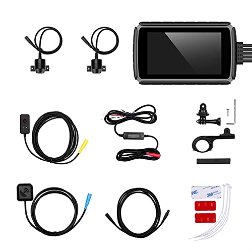 Cámara de moto para rutas y viajes con grabadora GPS, doble lente 1080P y pantalla impermeable