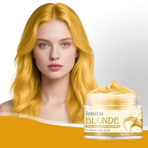 Gold Hair Wax 100g – Temporary Hair Colour for Men, Women & Teens – Washable Styling Clay Mud, Instant Hair Dye for Parties, Cosplay, Halloween, Festivals & Daily Looks lonstin Hair Color Wax