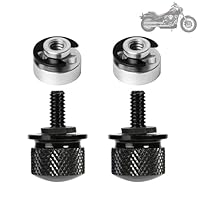 HAPPOW 2 Set Motorrad Aluminium Sitz Schraube, 6mm Motorrad Sitzschrauben für Harley Davidson Sportster, Ersatzschrauben Kompatibel mit Harley, Dana, Road King, Big Glide, Fat Boy (Schwarz) 