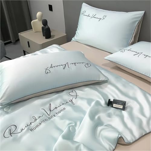 Housse de couette satin lavable couverture climatisation d'été - 3
