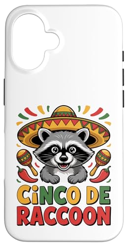 Cinco de Raccoon �ʔ������L�V�J���t�B�G�X�^���� �X�}�z�P�[�X iPhone 16 �p