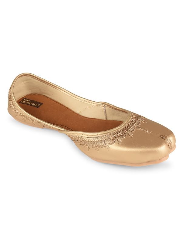 desi colour Women Punjabi Jutti | Traditional Ethnic Flats-picture-7