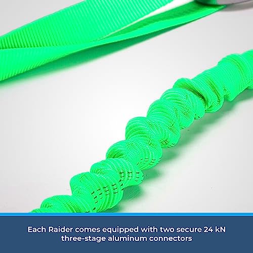 RNA Cordão de motosserra Double Raider com mosquetões - Cabo elástico embutido verde neon resistente