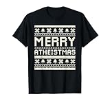 Merry Atheistmas Funny Atheist Ugly Christmas Sweater Design T-Shirt