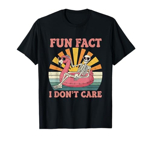 Fun Fact I Don't Care Vintage Squelette Sarcastique Humour Adulte T-Shirt