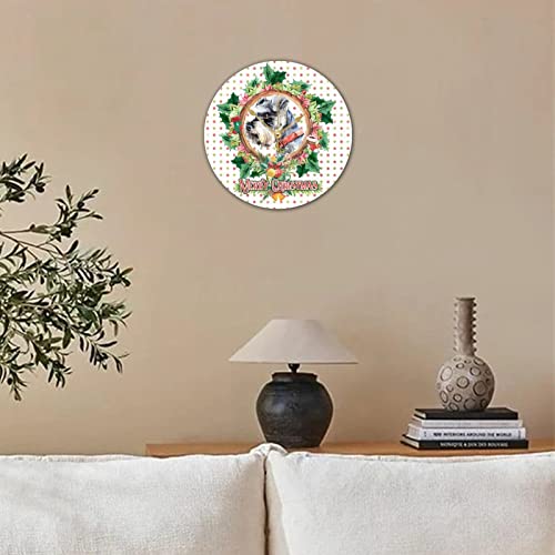 Horloge murale ronde en bois pour chien de 38 cm de diamètre - 4