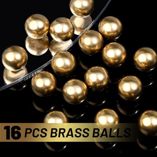 Gootaimi 16 pcs 3/8β Precision Solid Brass Bearing Balls, Brass Balls Metal Balls for Bearings, Valves, Machinery, Tumbler, Decorations - 2