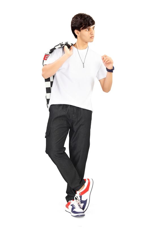 Image of Boys Cotton Basic Cargo Jogger Pants - Slim Fit - Available in L and XL
