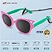 RIVBOS kids Sunglasses Girls with Strap Polarized UV Protection Flexible Shades for Baby and Children RBK002-2 Pink&Green