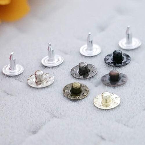 GoldStar Tool JB-NB_100 Jean Button Rivets for Garments and Crafts [Pack of 100] - 9.5 mm, Nipple Shaped Rivet Buttons (Silver, Set of 100)