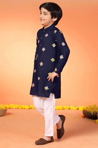 Image of Fashion Dream Boys Cotton Blend Geometric Kurta Payjama Set| Ethnic Set