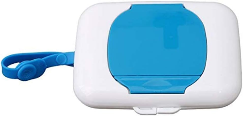 Dry Wet Wipes Dispenser,Refillable Tissue Storage Box for Home Office Kitchen Bathroom to Keep Wipes Fresh and Clean (blue)