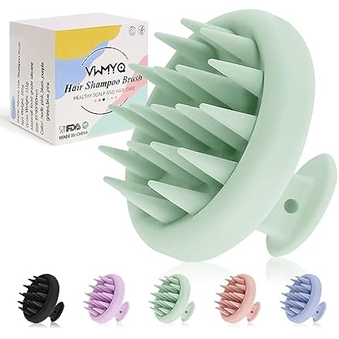 VWMYQ Soft Silicone Hair Scalp Massager Shampoo Brush, Upgraded Hair Scalp Scrubber for Dandruff Removal for Wet Dry Hair Scalp Brush Easily Reach The Root of Thick Curly Hair Scalp Massager Hair Cover