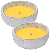 Materiales de calidad Set 2 Velas De Citronela Tarro Cemento Redondo Gris