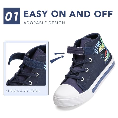 Boys Girls Light Up Shoes Toddler Canvas Sneakers Kids High Top Fashion Shoe2