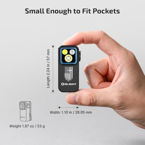 Image of OLIGHT Oclip Pro EDC Flashlight Clip-on Light, Rechargeable 500 Lumens with Three Lighting Solutions Type-C Charging, Magnetic Flash Lights for Outdoor or Indoor Use(Patriotic Flag Engraved Edition)