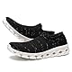 FLARUT Slip-On Sneakers Herren Damen Sportschuhe Laufschuhe Fitness Jogging Leichtgewichts Walkingschuhe Turnschuhe Atmungsaktiv Freizeitschuhe Straßenlaufschuhe(Klassisches Schwarz,38)