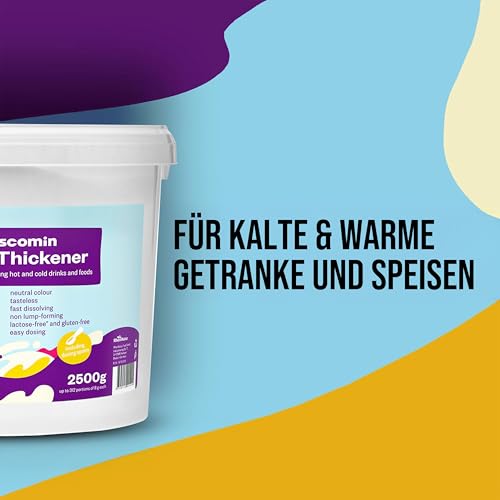 RheinNatur Viscomin Andickpulver 2,5 kg - Andickungspulver für Getränke & Speisen - Verdickungsmittel zur Andickung von Getränken und Speisen - Vegan & geschmacksneutral