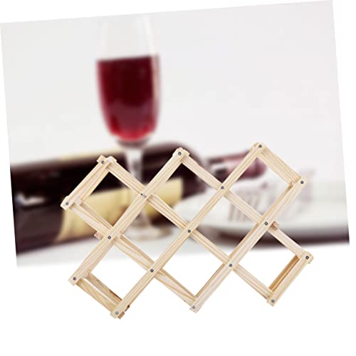 Soporte para botellas de vino de madera plegable para mesa miniatura 3