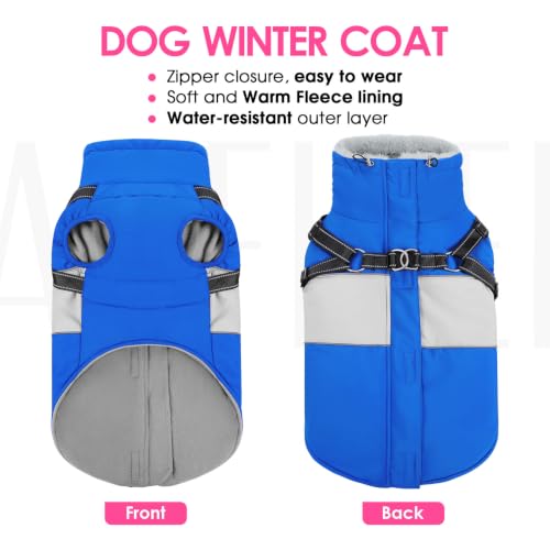 Image of AOFITEE Dog Coat Warm Dog Jacket with Harness Built in Pet Puffer Jacket XS