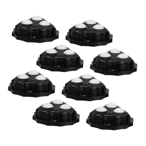 FIXOSHEE 8pcs Self Adhesive Appliance Caster Wheels with Swivel Mini Rollers for Kitchen Furniture Black Snowflake Design for Easy Movement and Floor Protection