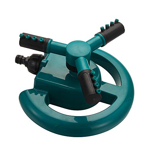 Fuleewoo 360° Garden Rotating Sprinkler 3-Arm Fitting Hose Lawn Water Spray Sprinklers