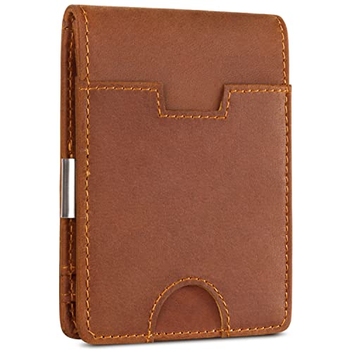 kullder Wallet for Men Slim RFID Blocking Bifold Large Capacity Front Pocket Wallets Credit Card Holder with Metal Clip