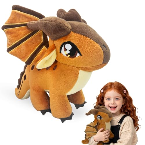 Kobataro Wings Mud Dragon Plush Toys Stuffed Animal Plushies Cute Dragon Figure Merch Present for Kids Aged 3+ (Brown)
