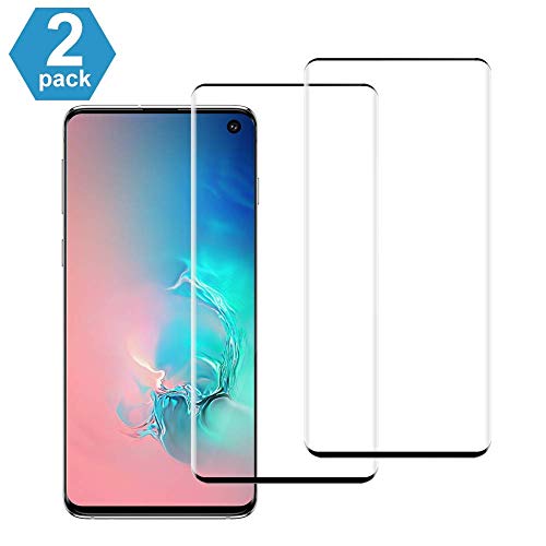 Galaxy S10 Screen Protector [2 Pack], S10 Tempered Glass [HD Clear][No Bubbles][9H Hardness][Support Fingerprint Unlok] Tempered Glass Screen Protector Compatible with Samsung Galaxy S10 (6.1’’)