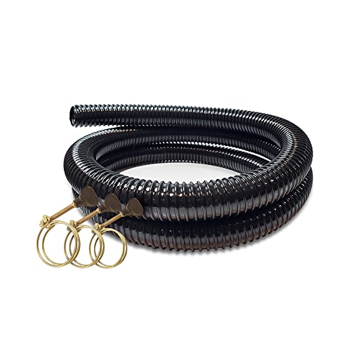 Swell Anti Kink Corrugated Flexible Pond Hose Pipe for Pond Pumps and Filters 5m with 3 Hose Clips (20mm Internal Diameter)