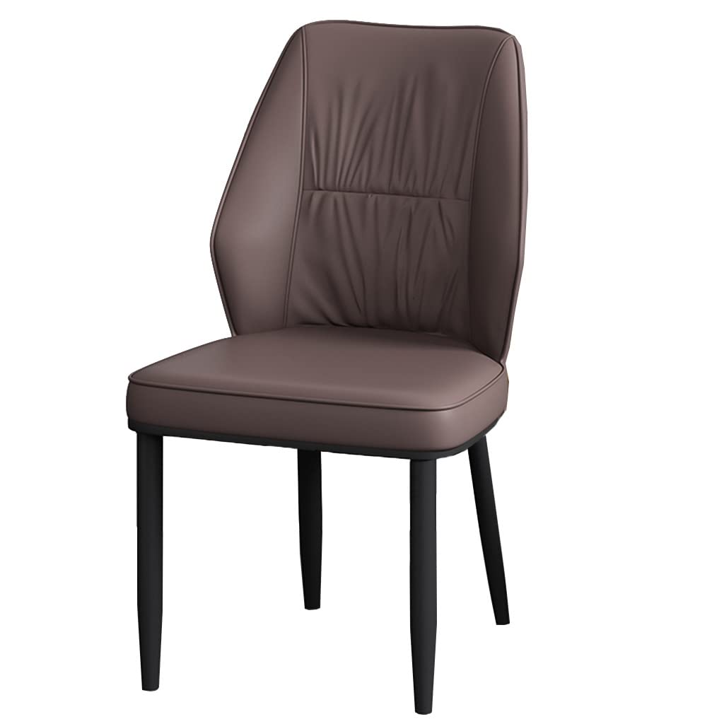 GIZNXBA Esszimmerstühle Modernes Polsterstuhl Esszimmer Mit Metallbeinen Bequeme Wohnzimmerstuhl Leder Für Die Küche Gepolsterter Beistellstuhl Für Wohnzimmer, Warteraum (Color : /Brown)