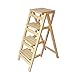 Produktbild MOM Klappbare Trittleiter Mit 4 Stufen, Barhocker, Tragbarer Haushaltstreppenhocker, Esszimmerstuhl, Hocker Mit Holzstufe Für Kinder Und Erwachsene, Gartengerät, Schwerlast, Max. 150 Kg