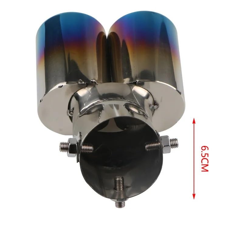 Silenciador trasero de acero inoxidable con acabado Blue3 pulido para tubo de escape 5