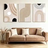 JLCZBT 3 Stück Leinwand Bilder Minimalistische Geometrische Wandbilder Abstrakte Line Leinwandbilder Wohnzimmer Wanddeko Kunstdrucke Ohne Rahmen (Geometrische B, 50x70cm)