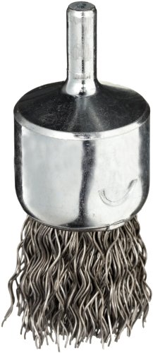 Image of Weiler 10012 1 inch Crimped Wire End Brush, .020 inch Steel Fill, Made in the USA