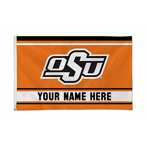 Rico Industries NCAA Oklahoma State Cowboys Personalized - Custom 3' x 5' Banner Flag - Made in The USA - Indoor or Outdoor Décor