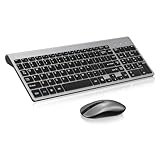 cimetech EasyTyping KF10 Wireless Keyboard and Mouse Combo, [Silent Scissor Switch Keys][Labor-Saving Keys]Ultra Slim Wireless Computer Keyboard and Mouse, Easy Setup for PC/Laptop/Mac/Windows - Grey