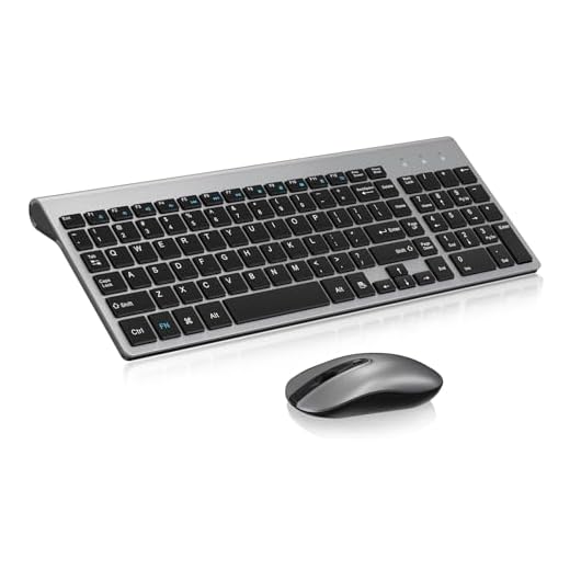 Wireless Keyboard Mouse Combo, cimetech Compact Full Size Wireless Keyboard and Mouse Set 2.4G Ultra-Thin Sleek Design for Windows, Computer, Desktop, PC, Notebook - (Grey)