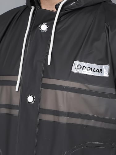 Image of Dollar Rainguard Men's PVC Full Sleeve Solid Raincoat Set With Adjustable Hood and Pocket