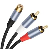 Wsdsgz 1 RCAs Female to 2RCA Male Stereo Sound Cable Y Adapters AUXes Adapters for Computer Speakers RCAs Stereo Sound - Image 3