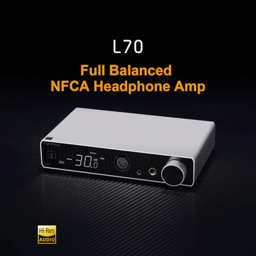 Image of Topping L70 Full Balanced NFCA Headphone Amplifier, 7500mWx2 HiFi Headphone Amp, 4-Pin XLR /4.4mm Balanced /6.35mm SE Earphone Jack /Line Output XLR /TRS /RCA Input Home Audio Preamplifier (Silver)